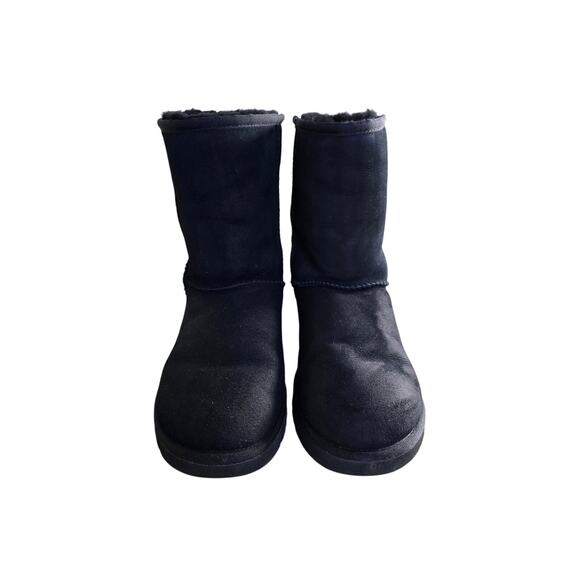 Ugg Australia Classic Short II Boots in Black Sheepskin Leather Women's Size 9 - Picture 2 of 9